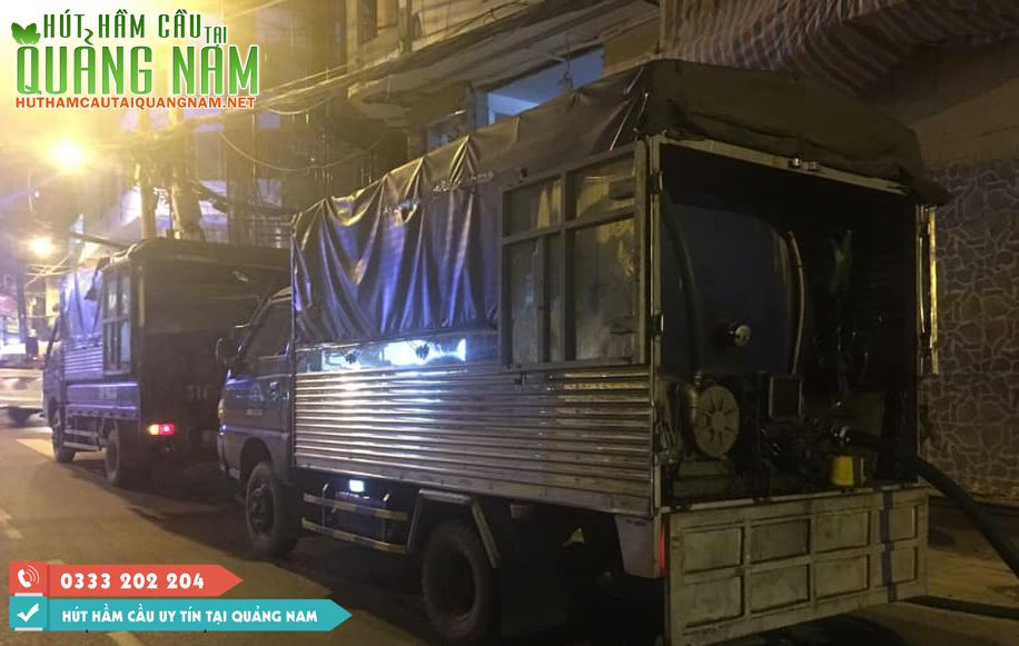 Xe bồn chuyên dụng với tốc độ hút mạnh được sử dụng cho chung cư Nam Hội An